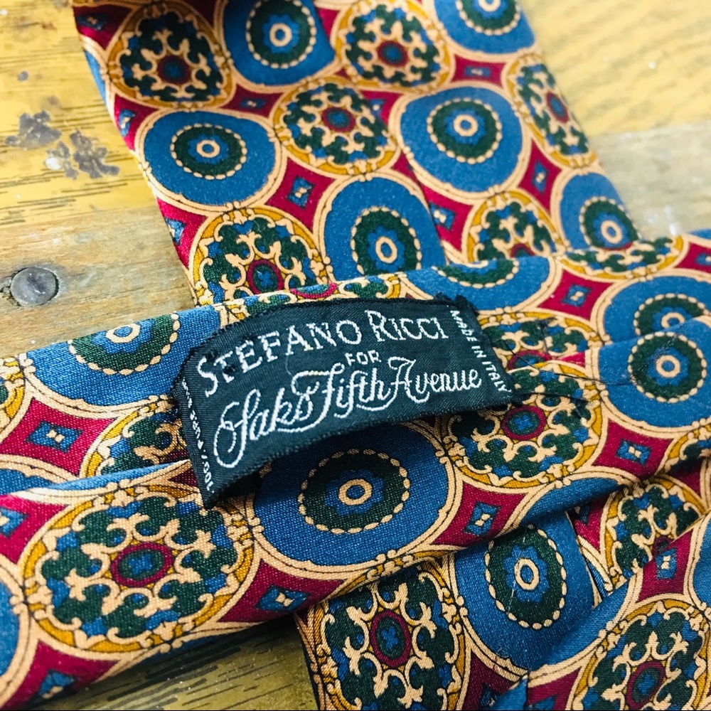 Stefano Ricci Gold Pattern Mens Tie